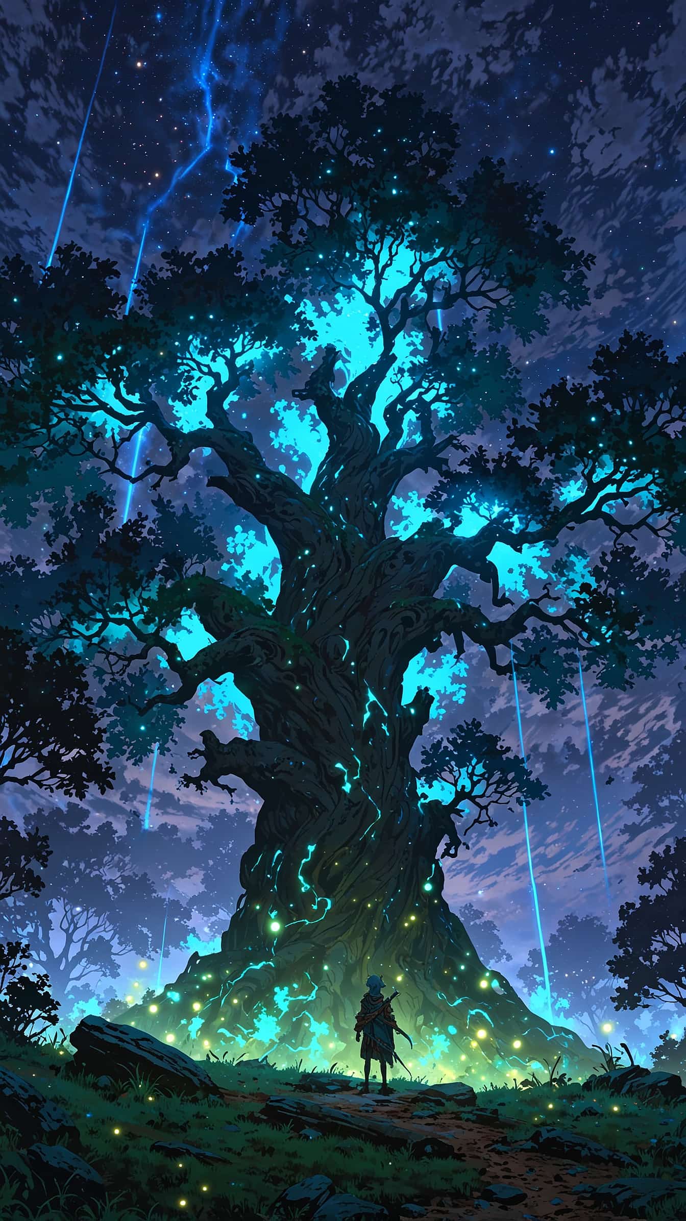 The Cyan Tree anime wallpaper