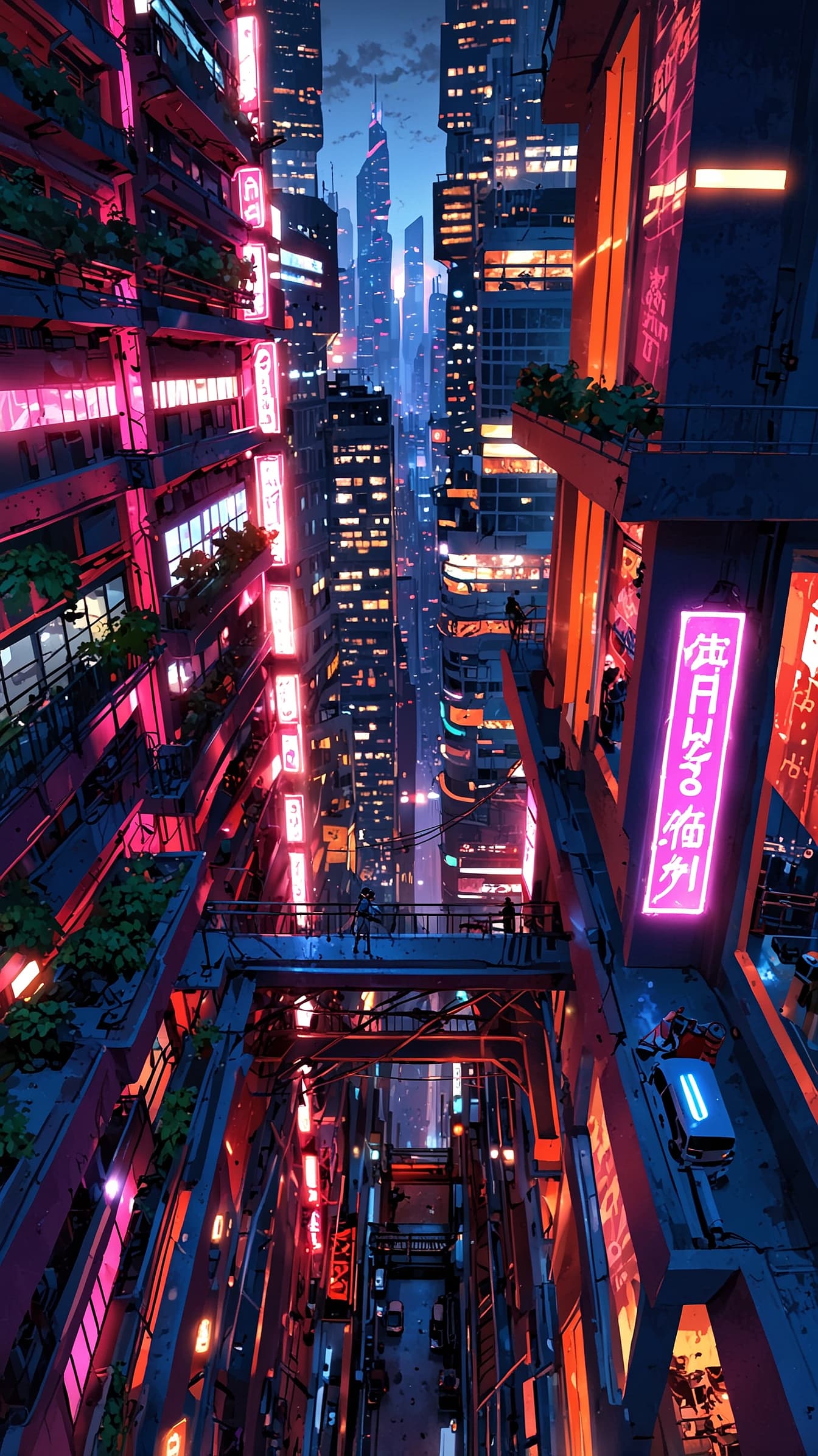Cyberpunk Alley anime wallpaper